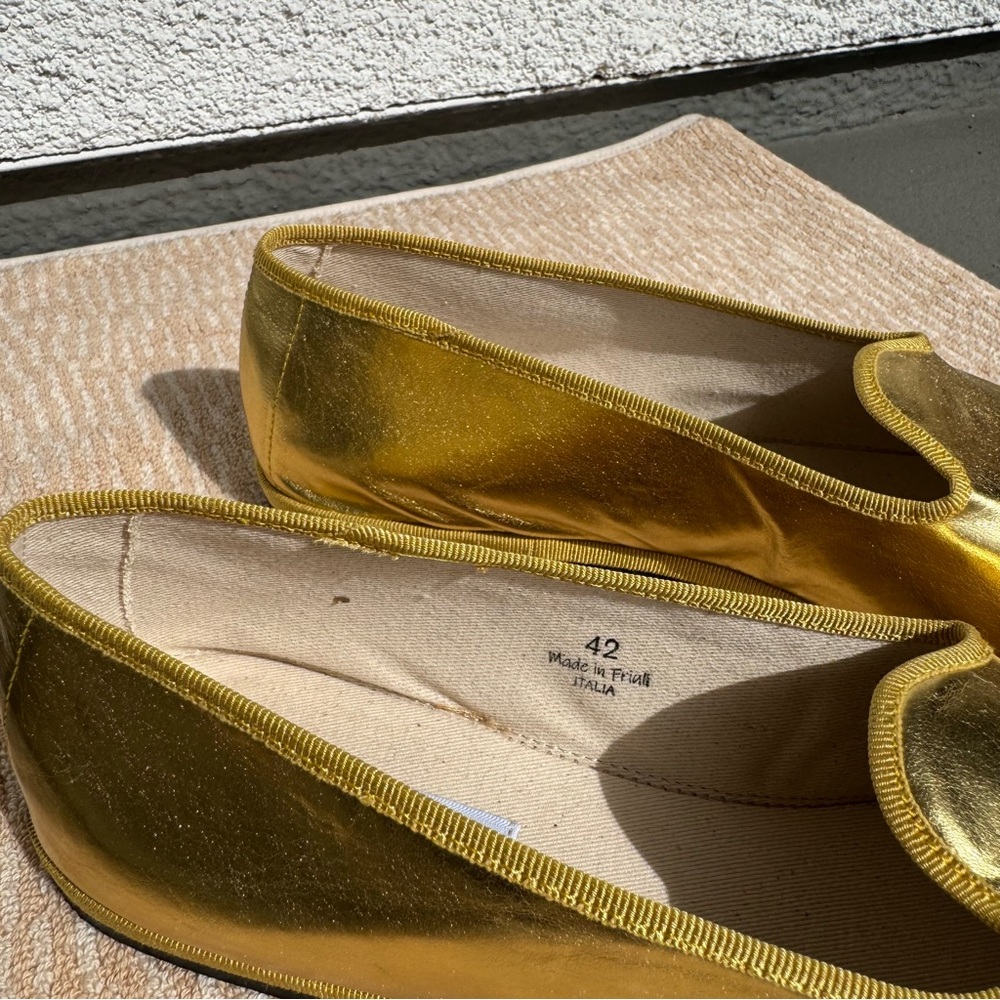 Le Orsine Metallic Gold Loafers NWOB size‎ 42 - Picture 4 of 6